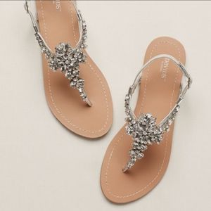 David’s Bridal Jeweled T Strap Sandal
